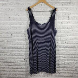 Old Navy Womens Dress XXL Sleeveless Wide Strap Blue Stripe Casual A14E